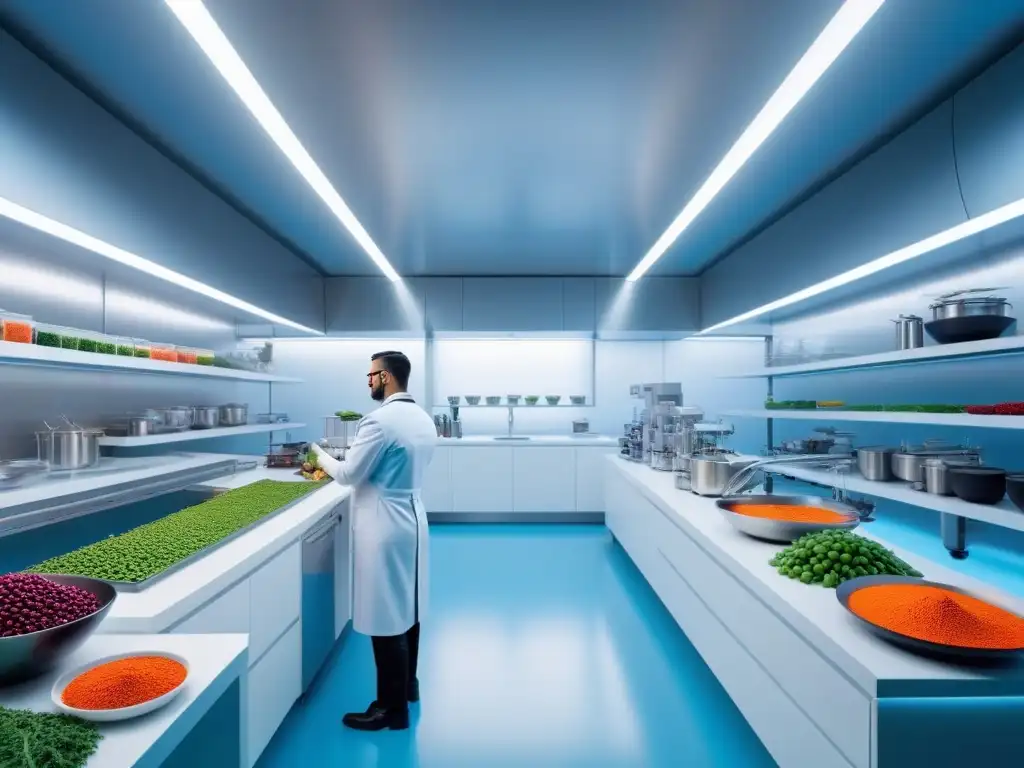 Un laboratorio vegano futurista con superfoods, equipo de vanguardia y científicos innovadores