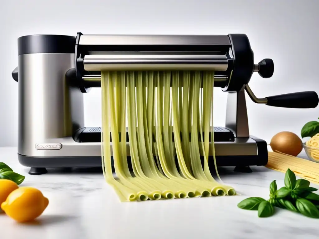 Masa verde vegana con albahaca en máquina pasta vegana comprar