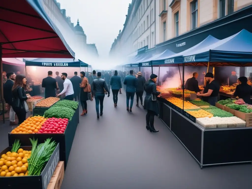 Un mercado vegano lleno de vida y emprendimientos exitosos, inspirando creatividad