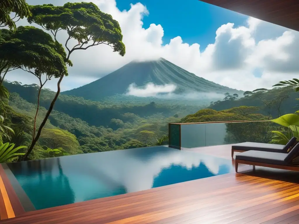 Un oasis de lujo y sostenibilidad en Costa Rica: retiros veganos lujo Costa Rica, piscina infinita, diseño moderno y yoga en la selva