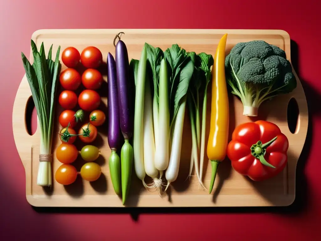 Una obra de arte culinaria: verduras vibrantes en corte bajo temperatura, resplandeciendo frescura