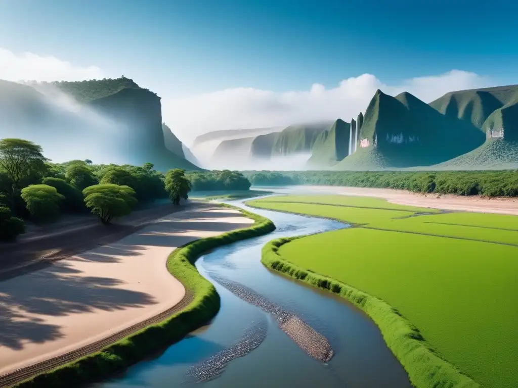 Dos paisajes contrastantes: un bosque verde vibrante y una árida desertificación