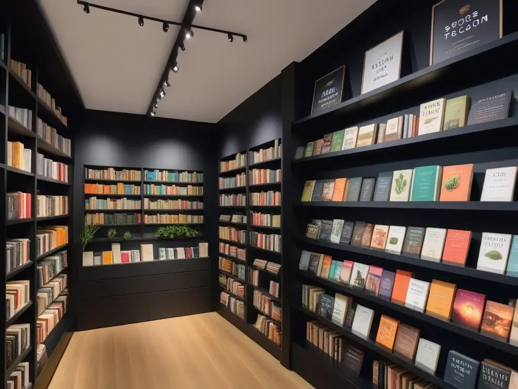 Un paraíso de libros cocina vegana sostenibilidad en una librería moderna y acogedora