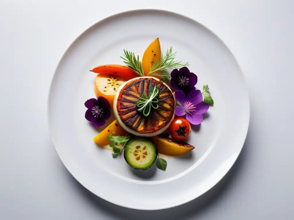 Un plato vegano colorido y artístico en revistas digitales gastronomía vegana