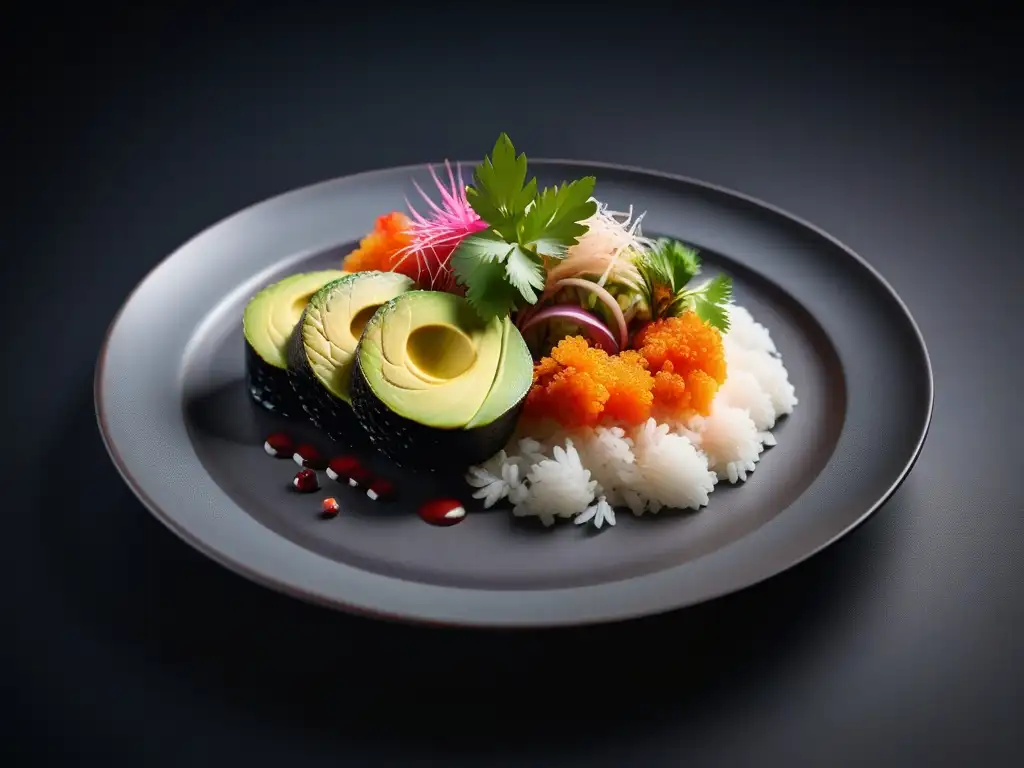 Plato vegano fusion con influencias mexicanas y japonesas, cursos online cocina vegana fusion