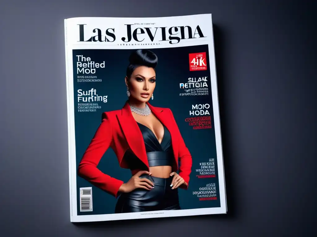 Una portada de revista moderna y elegante con diseños de moda vegana vibrantes y estilosos