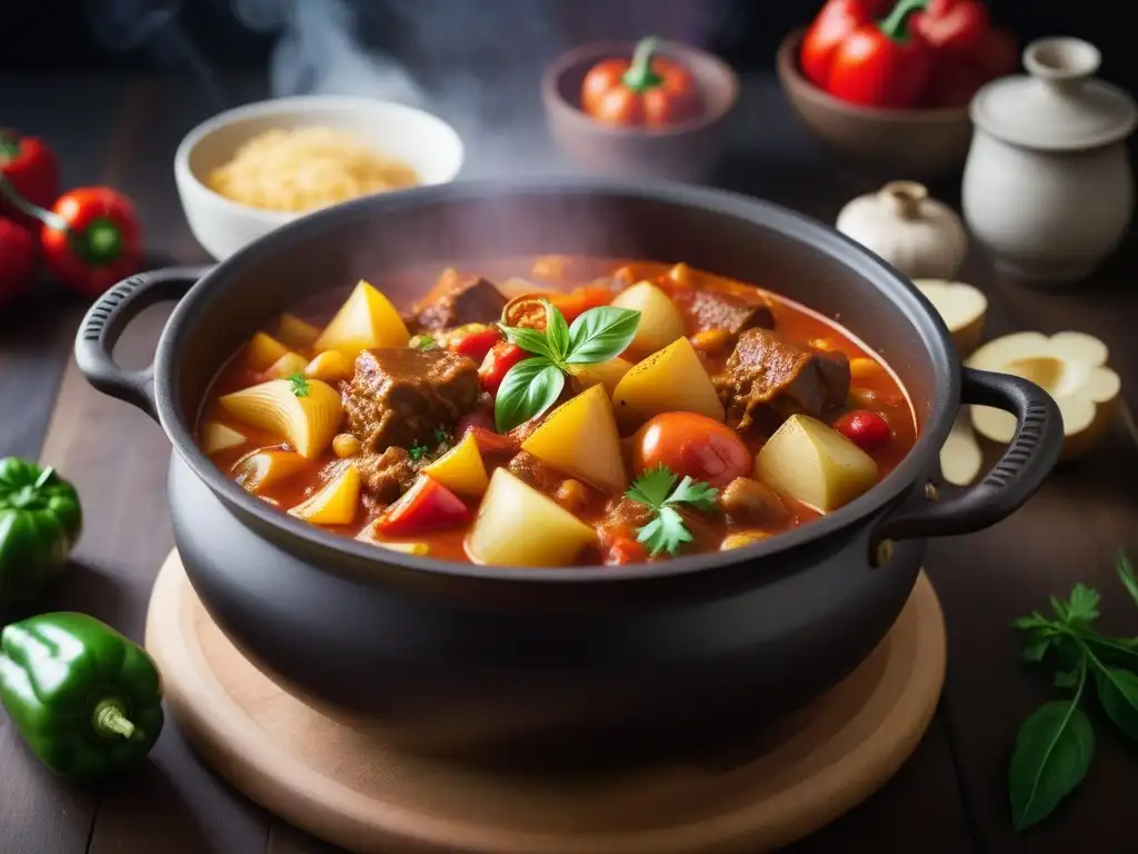 Un reconfortante guiso vegano húngaro reinventado en olla de barro