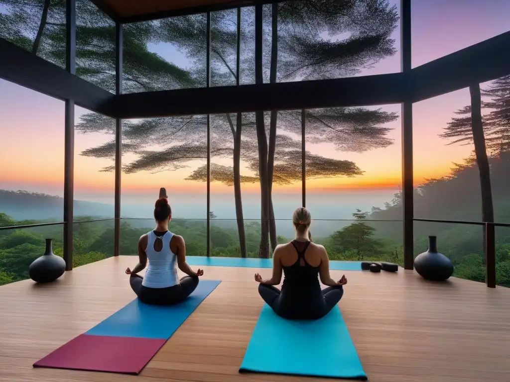 Un refugio de yoga en el bosque con retiros veganos de yoga en armonía con la naturaleza