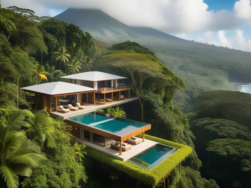 Retiro vegano de lujo en Costa Rica: arquitectura sostenible en la exuberante selva, con piscinas infinitas y vistas al Pacífico