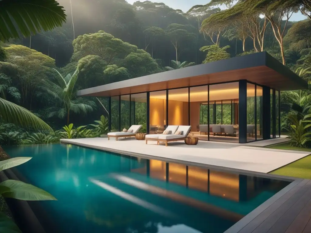 Retiro vegano de lujo exclusivo en la selva tropical: arquitectura moderna, piscina infinita y jardines orgánicos