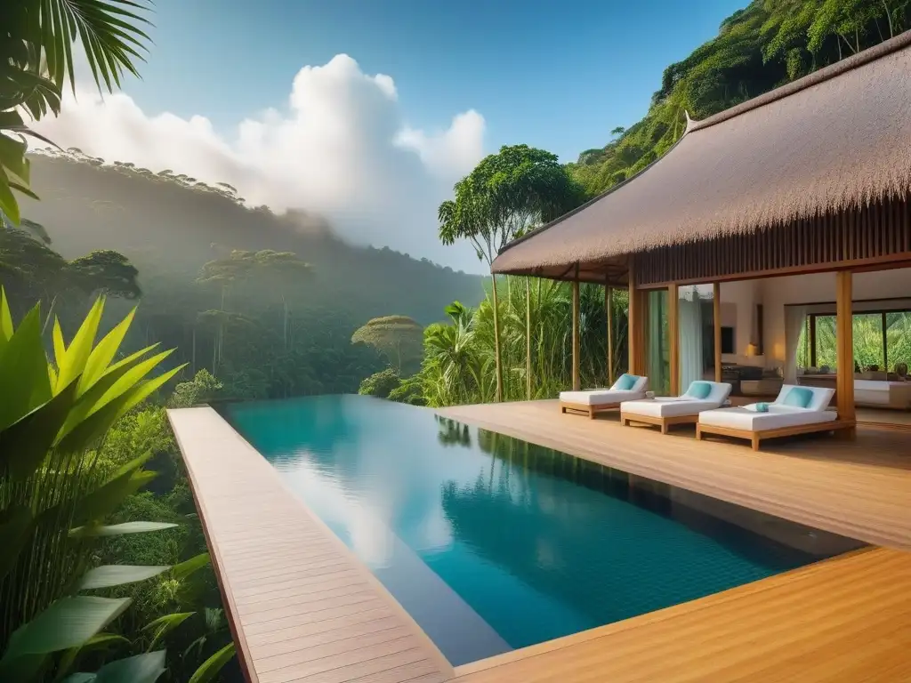 Retiro vegano de lujo mundial en la selva tropical: villas de bambú, piscina infinita y serenidad