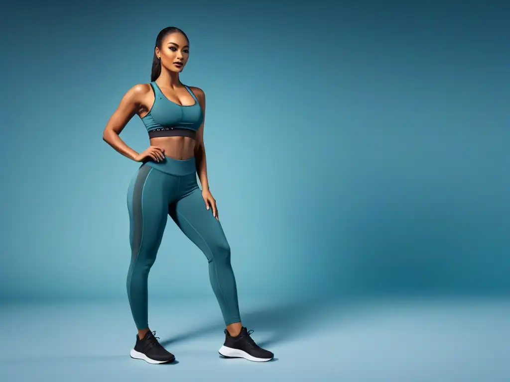 Ropa deportiva vegana de calidad: moderno atuendo atlético de diseño elegante y sostenible en tonos terrosos y vibrantes