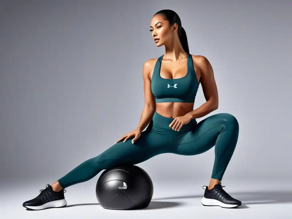 Ropa deportiva vegana de calidad: conjunto moderno y sostenible de leggings y top deportivo en maniquí