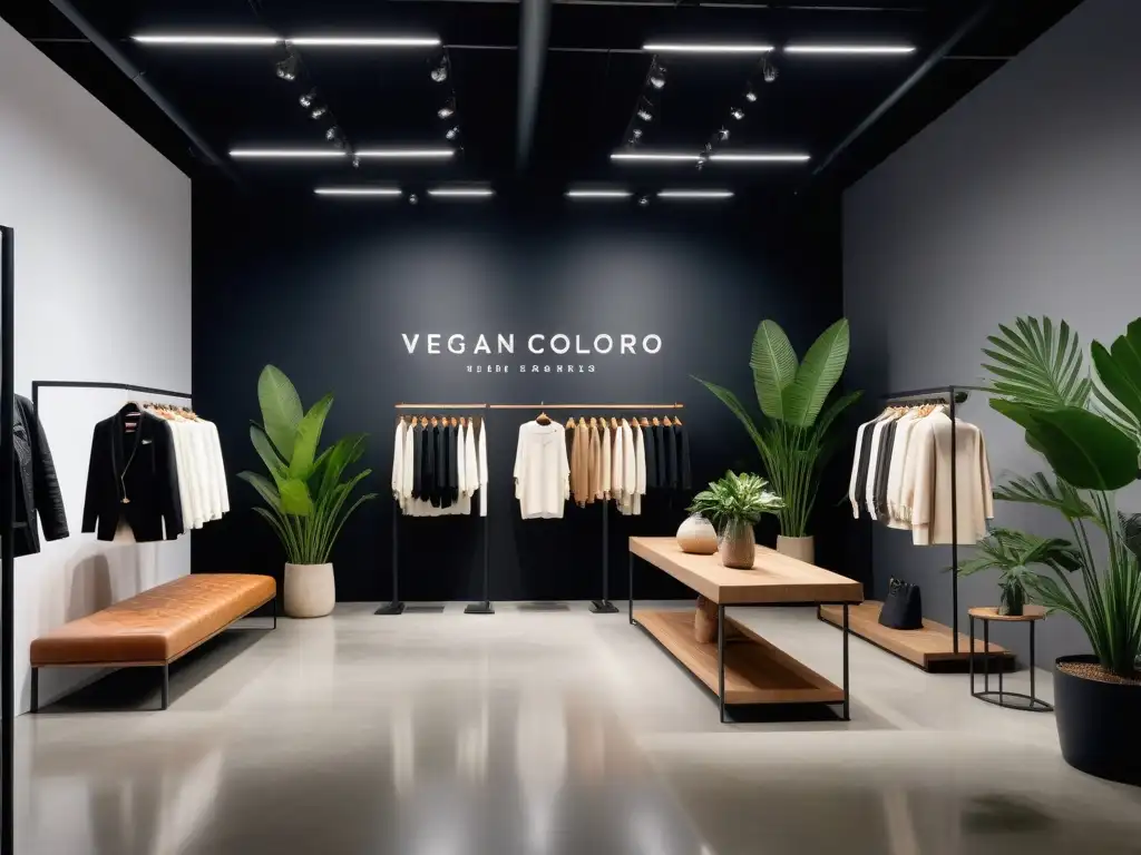 Tienda de moda minimalista con moda vegana sostenible reciclaje y ambiente chic