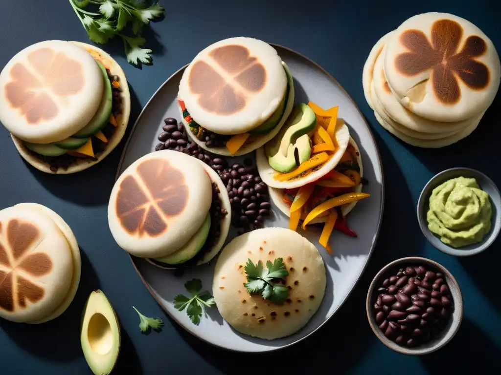 Deléitate con una variedad de arepas veganas rellenas, destacando la diversidad y creatividad de las recetas veganas de arepas rellenas