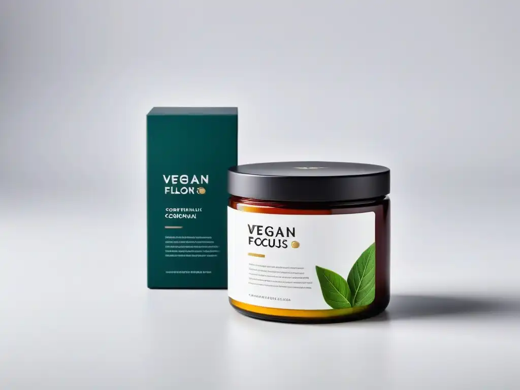 Vibrante empaque vegano ecofriendly con diseño moderno y tipografía sostenible