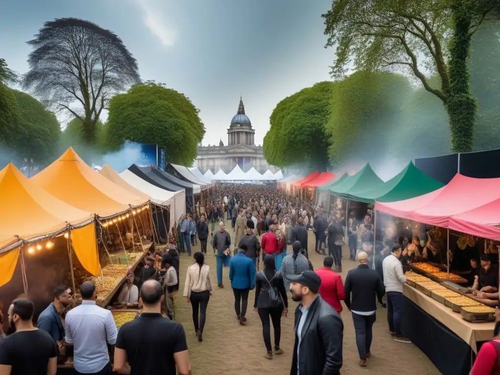 Un vibrante festival vegano mundial con platos innovadores y coloridos