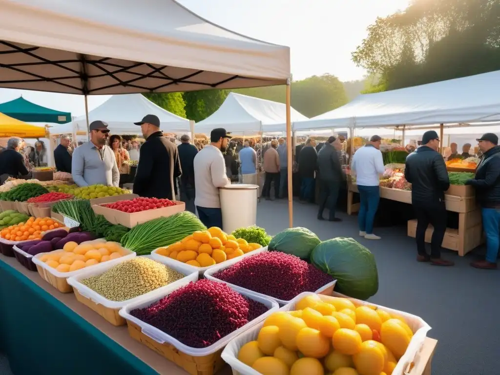 Un vibrante mercado de agricultores con fermentaciones veganas y beneficios para la salud