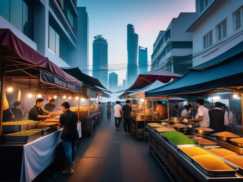 Un vibrante mercado callejero en Bangkok con delicias veganas