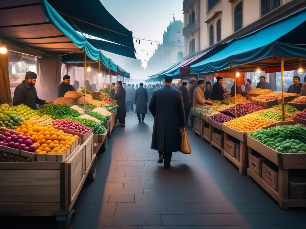 Un vibrante mercado vegano en Medio Oriente con una fusión de tradición e innovación