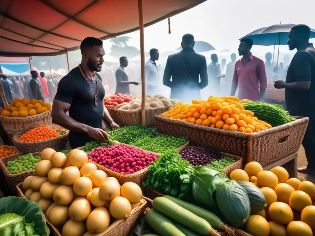 Un vibrante mercado vegano en África fusionando tradición y modernidad