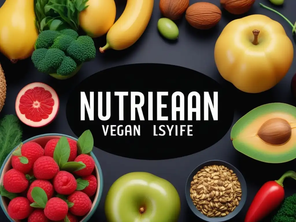 Infografía vibrante y moderna de alimentos veganos para adolescentes, resaltando su valor nutricional