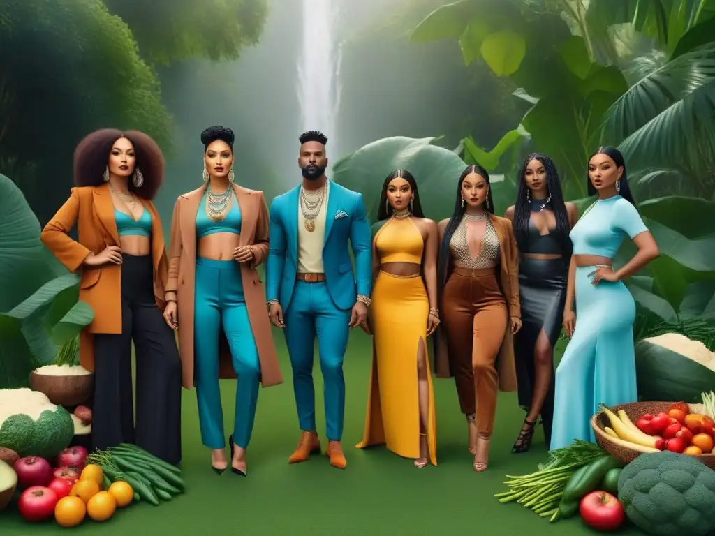 Una vibrante tribu vegana en redes sociales, unida en moda ecoinnovadora y alimentos vegetales