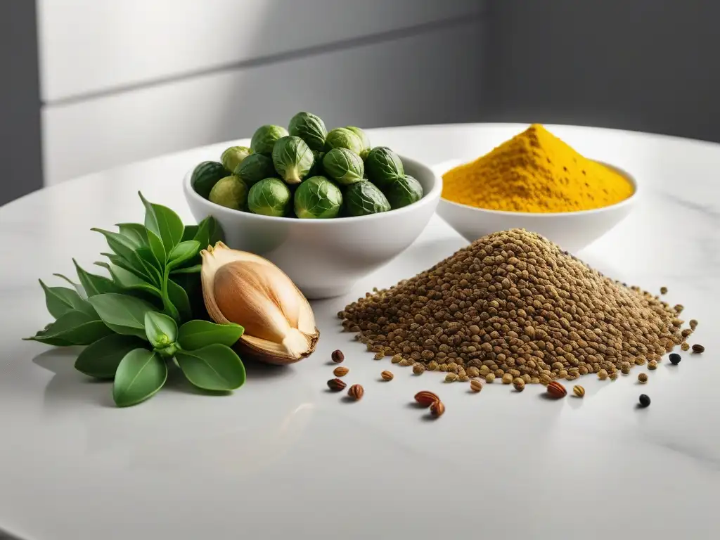 Vibrantes fuentes veganas de Omega 3 en una cocina moderna y detallada