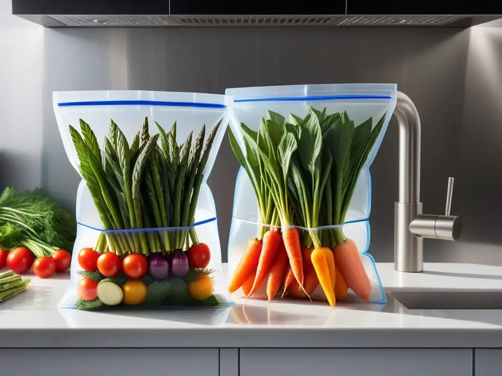 Vibrantes vegetales sous vide conservan nutrientes en platos veganos