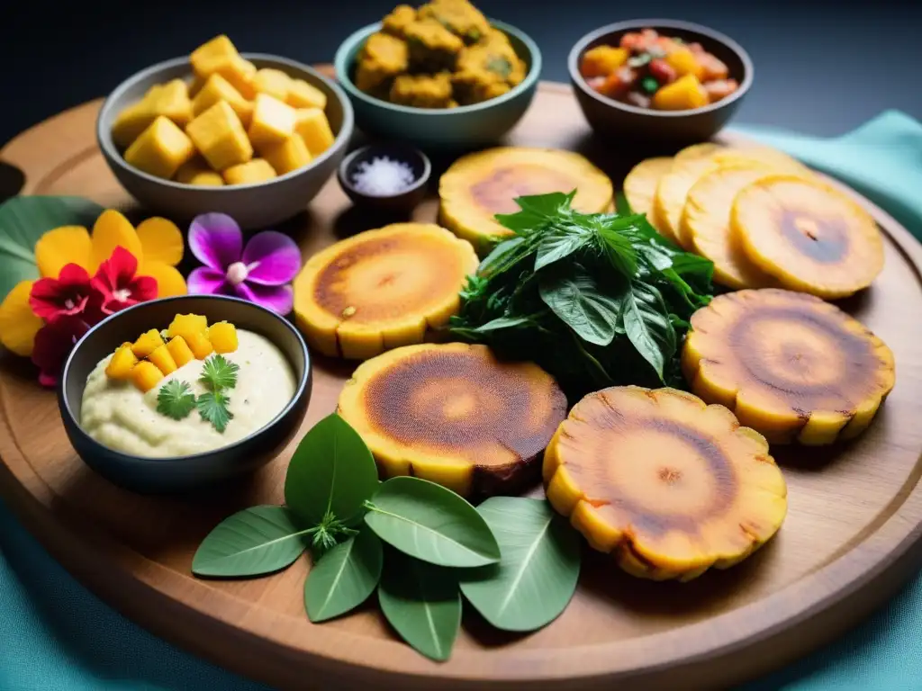 Deléitate con una vista vibrante de delicias veganas caribeñas destacadas por chefs veganos caribeños